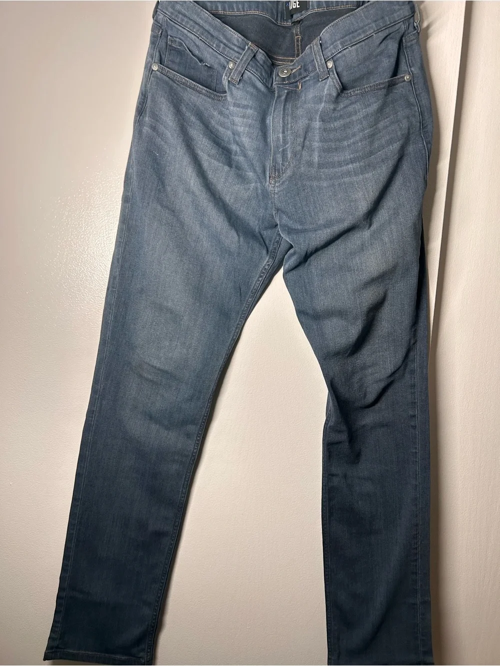 PAIGE Federal Men's Slim Straight Jeans in Mid Blue NWOT